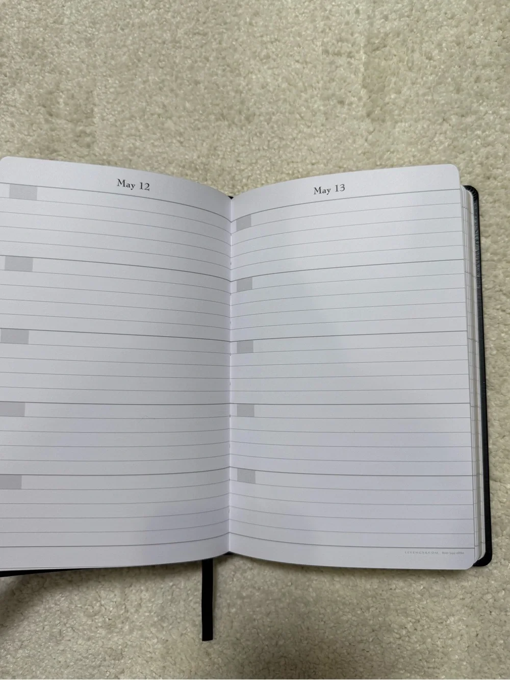 Levenger Luxe Leather 5-Year Journal Black Hardcover Binding